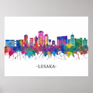 Poster Lusaka Zambia Skyline