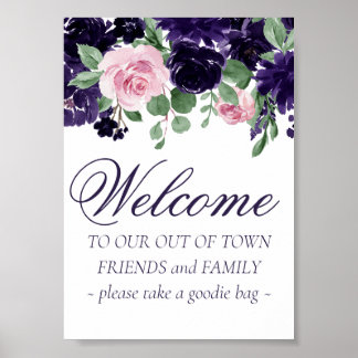 Poster Lush Blossoms | Convidados roxos e PInk fora da ci