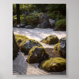 Poster Lush Moss & Stones nos detalhes do Zen Garden japo