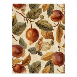 Póster Lush Plums & Fig Leaves Art Print | Gilded Botanic