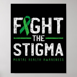 Poster Luta Contra A Saúde Mental Estigma, Sensibilização