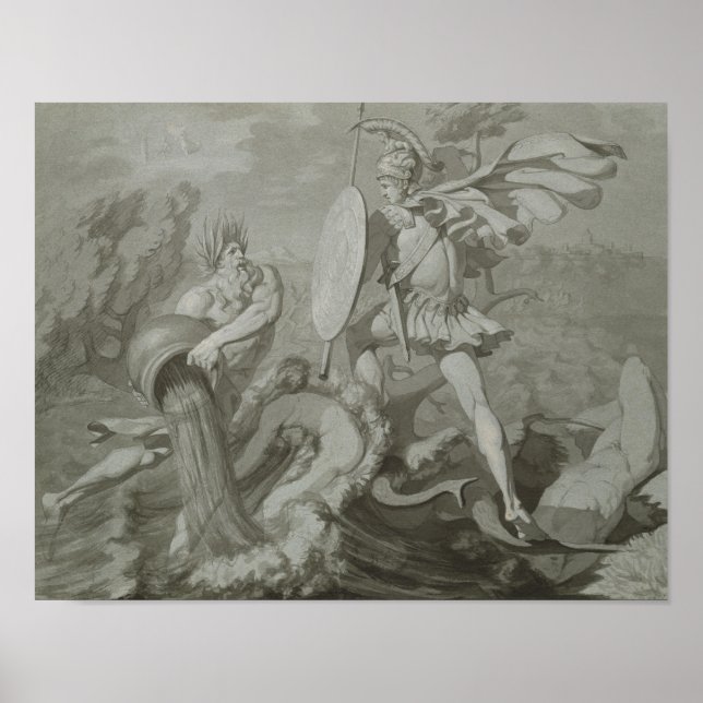 Póster Luta contra Aquiles com o rio Scamander (Frente)