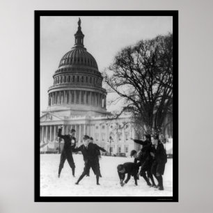 Póster Luta da neve na capital Washington, C.C. 1925