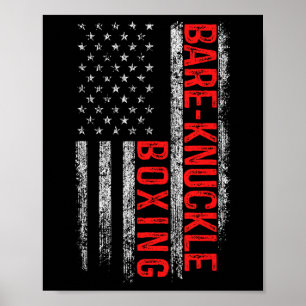 Poster Luta de Boxe com Luva Americana Bandeira 4 de Julh