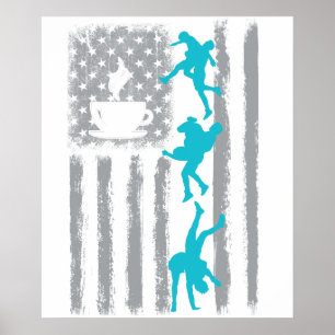 Poster luta de café - Bandeira Americana Vintage EUA para