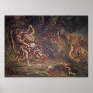 Póster Luta de Eugene Delacroix - de Jacob com anjo