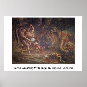 Poster Luta de Jacob com anjo por Eugene Delacroix