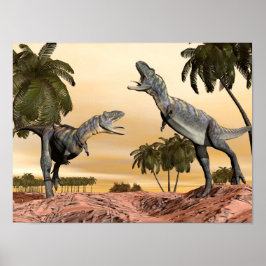 Poster Luta dos dinossauros de Aucasaurus - renderização 
