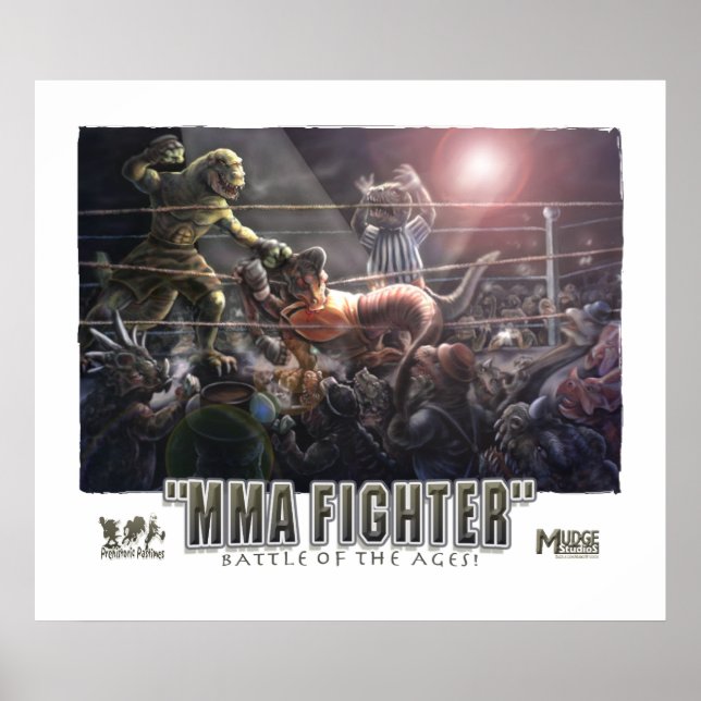 Póster Luta dos Dinossauros MMA (Frente)