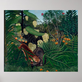 Poster Luta entre um Tigre e Búfalo, Henri Rousseau