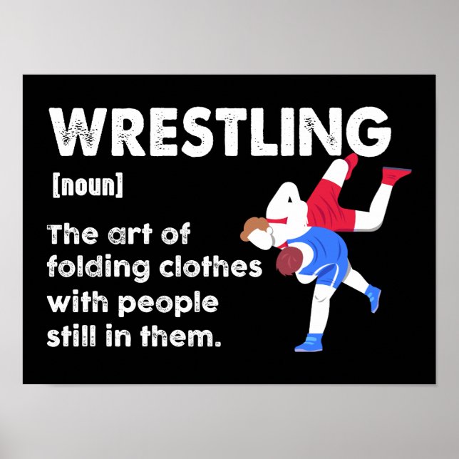 Poster Luta Funny Dictionary Definition Wrestler (Frente)