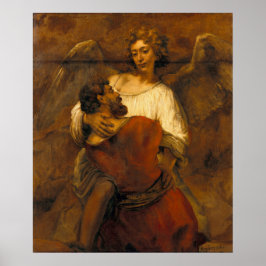 Poster Luta Jacob com o Angel - Rembrandt - c1659
