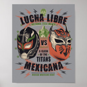 Poster Luta Livre México Luta Luchador Máscara Nacho
