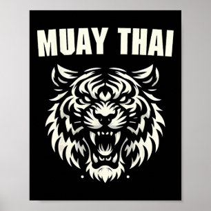 Poster Luta Mma Muay Thai Tatuagem Rugido De Tigre Kickbo