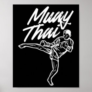 Poster lutador de artes marciais de Muay Thai lutando art