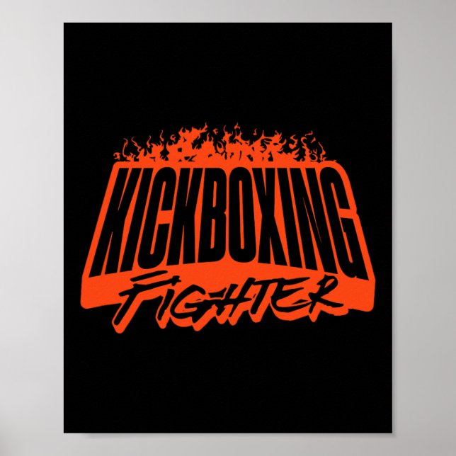 Poster Lutador de Kickboxing, Treinamento, Roupas Esporti (Frente)