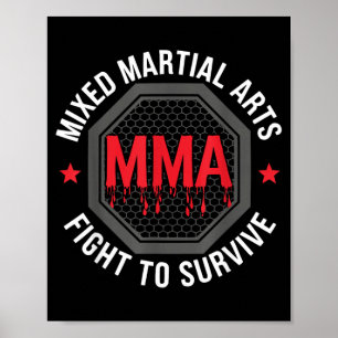 Poster Lutador de MMA Artes Marciais Mistas Artista Marci