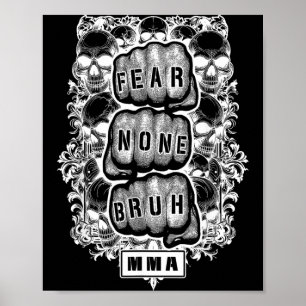 Poster Lutador de MMA Artes Marciais Mistas Não Tenha Med
