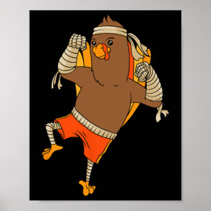 Poster Lutador de MMA de Peru no Dia de Ação de Graças Ar