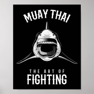 Poster Lutador de Muay Thai Shark Mma e Kickboxing