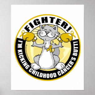 Póster Lutador do gato do cancer da infância