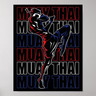 Poster Lutador Muay Thai Esportes Artes Marciais Mma Tail