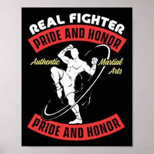 Poster Lutador Real Muay Thai Mma Luta Autêntica Arte Mar