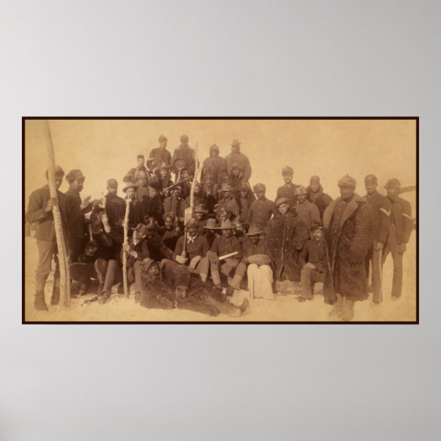 Póster Lutadores de Búfalo da Cavalaria Negra dos EUA (Frente)