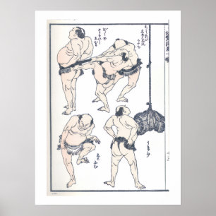 Poster Lutadores de sumô em preparação