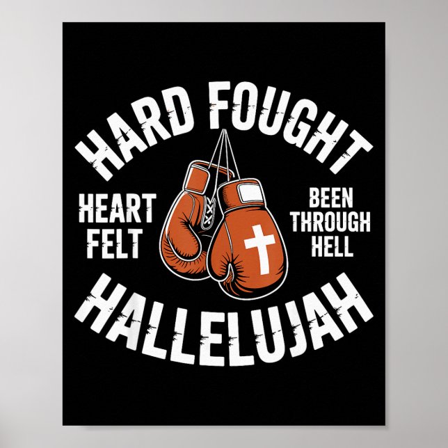 Poster Lutados Luvas de Boxe Hallelujah Caixa Cristã (Frente)