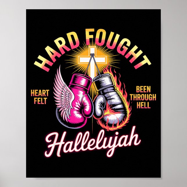 Poster Lutados Luvas de Boxe Hallelujah Fé _1 (Frente)