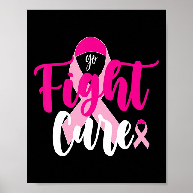 Poster Lutar Contra a Consciência do Cancer de Fita Rosa (Frente)