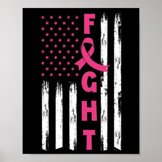 Poster Lutar contra o Cancer da mama Cancer da mama ameri (Frente)