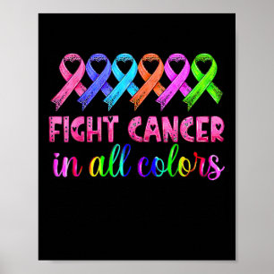 Poster Lutar Contra O Cancer Em Toda A Consciência Do Can