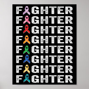 Poster Lutar contra o cancer mundial de conscientização d