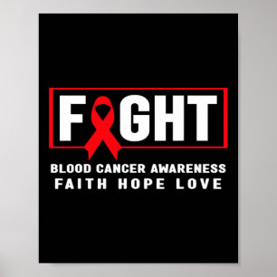 Poster Lutar Contra o Cancro do Sangue - Fita Vermelha