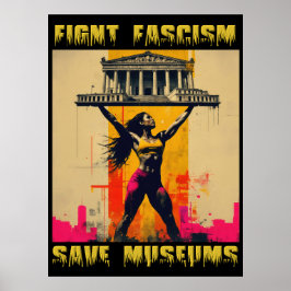 Poster Lutar contra os museus salvadores fascistas