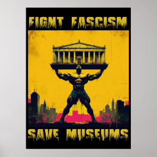 Poster Lutar contra os museus salvadores fascistas