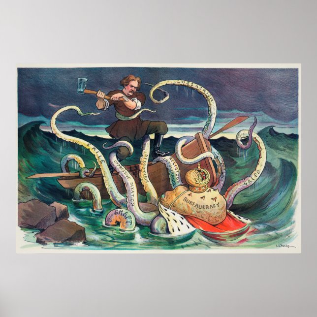 Poster Lutas de uma Ilustração Eslava Vintage (Frente)