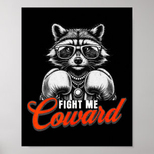 Poster Lute Comigo Com O Covarde Em Boxas Luvas Engraçado