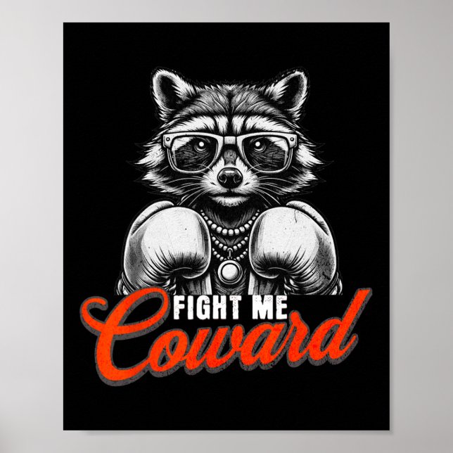 Poster Lute Comigo Com O Covarde Em Boxas Luvas Engraçado (Frente)