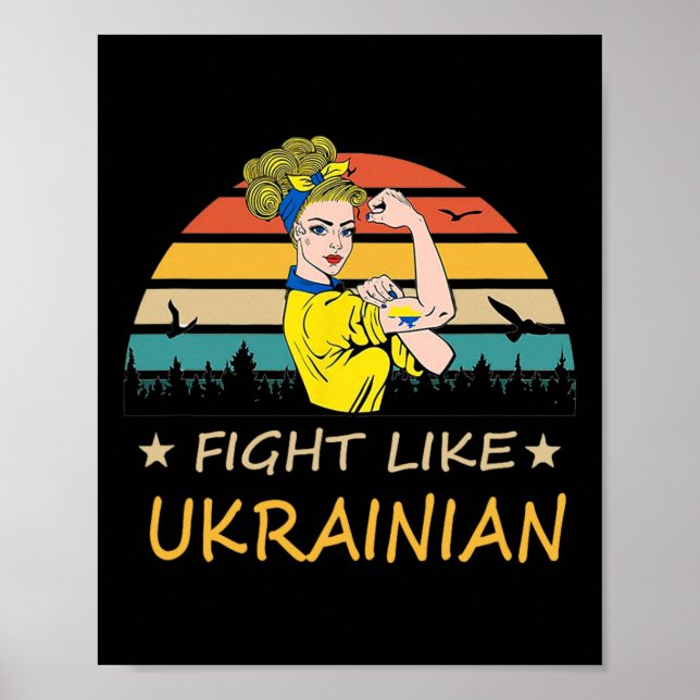 Poster Lute Como Ucraniano Eu Apoio a Ucrânia  (Frente)