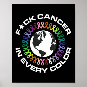 Poster Lute Contra o Câncer em Todas as Cores Dia Mundial