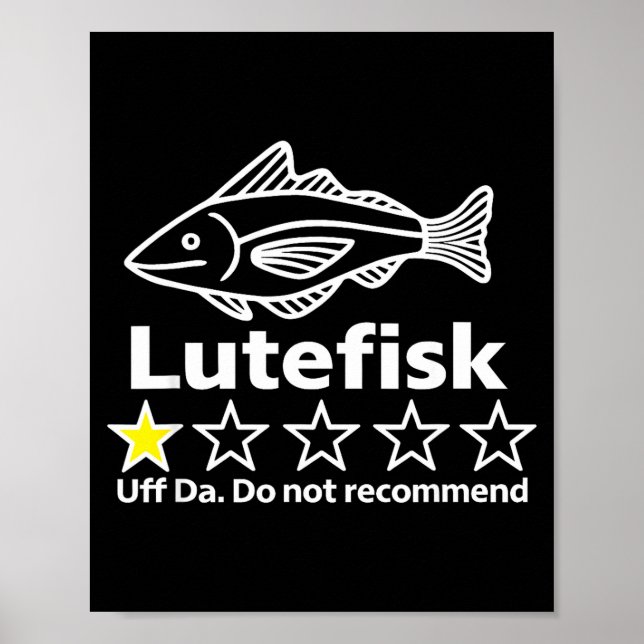 Poster Lutefisk Highly Recommend Funny For Men Women  (Frente)