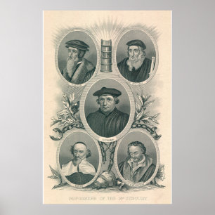 Póster Luther e reformistas do século XVI