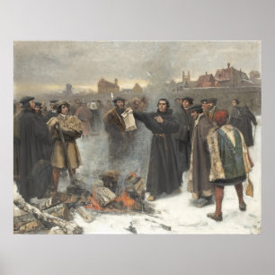 Póster Luther queima a Bull papal