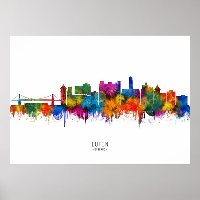 Poster Luton England Skyline (Frente)