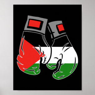 Poster Luva De Boxing Com Bandeira Da Palestina