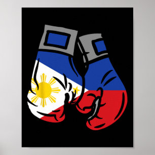 Poster Luva De Boxing Com Bandeira Das Filipinas