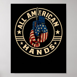 Poster Luvas de Boxe All American Hands Patrióticas Bande